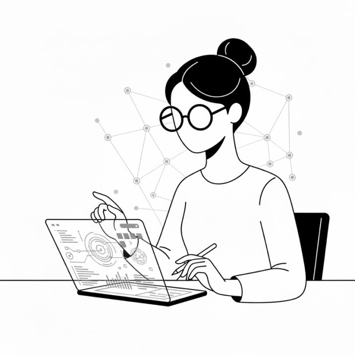 原文件封面插畫:教師使用筆記型電腦